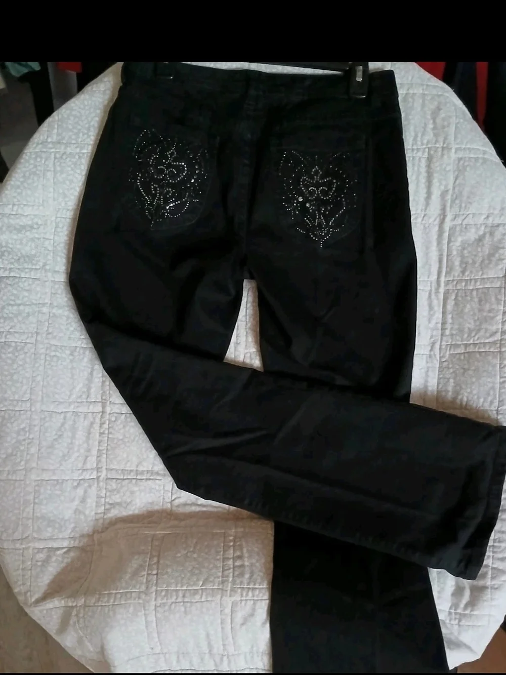 Chicos Black Women's Jeans with Studded Back Pockets - Sz 6 Regular Inseam 31